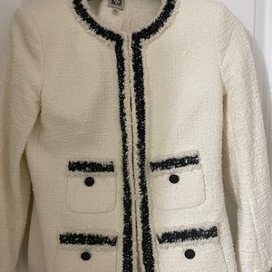 COPY - Anne Klein Colorless Contrast Tweed Jacket